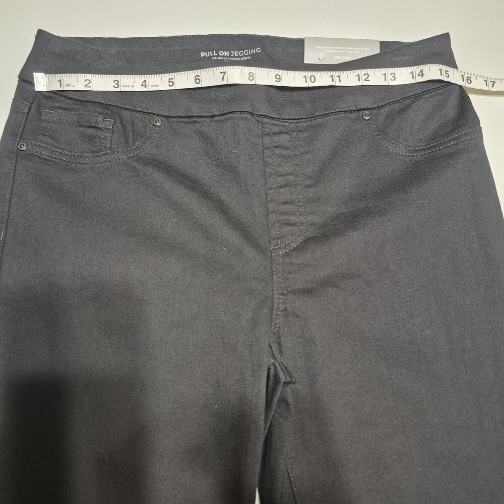 Chico's Denim Pull-on Jegging Women 1 (U.S. 8) Black Jeans Slimming Flattering - Picture 6 of 11